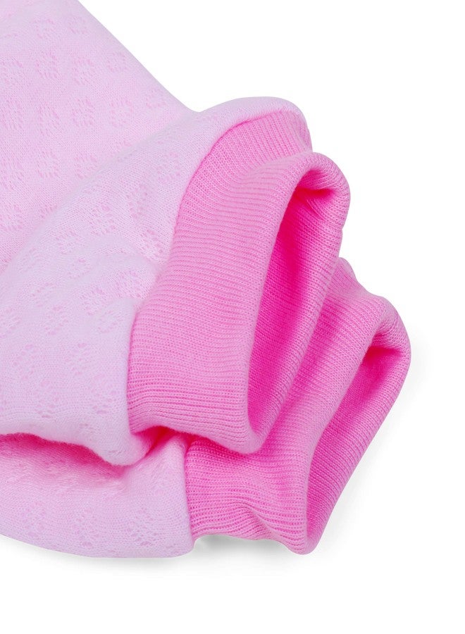 Pokory Night Suit for Babies Full Sleeves Solid Hosiery Cotton Night Suits for Baby Boy and Baby Girl |Night Wear|Night Dress|Sleeping Tshirt and Pyjama Set-Pink-Size-3 - Image 4