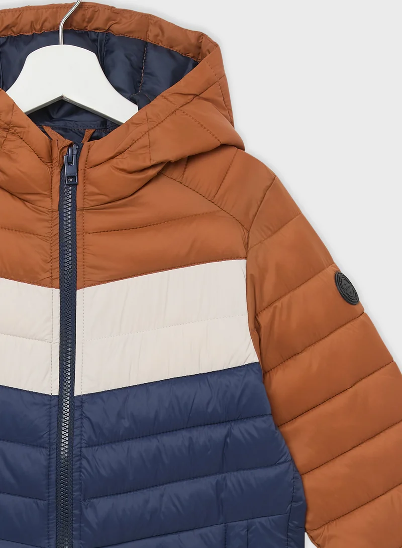 Jack & Jones Junior Youth Color Block Quilted Zip Through Jacket