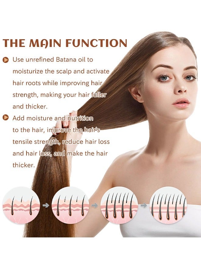 EELHOE Batana Oil - For Hair Growth Healthier Thicker Fuller Hair, Batana Oil For Hair Growth, Batana Oil Organic, Batana Oil Organic To Repair Dry Damaged And Frizzy Hair, Deep Repair Conditioning, 120ML - Image 2