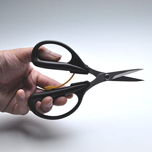 CANARY Spring Loaded Craft Scissors with Cover 6.3" [Sharp Tips], Made in JAPAN, Razor Sharp Japanese Stainless Steel Blade, Black - Image 4