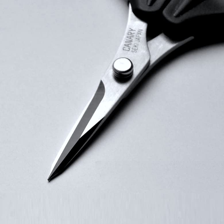 CANARY Spring Loaded Craft Scissors with Cover 6.3" [Sharp Tips], Made in JAPAN, Razor Sharp Japanese Stainless Steel Blade, Black - Image 5