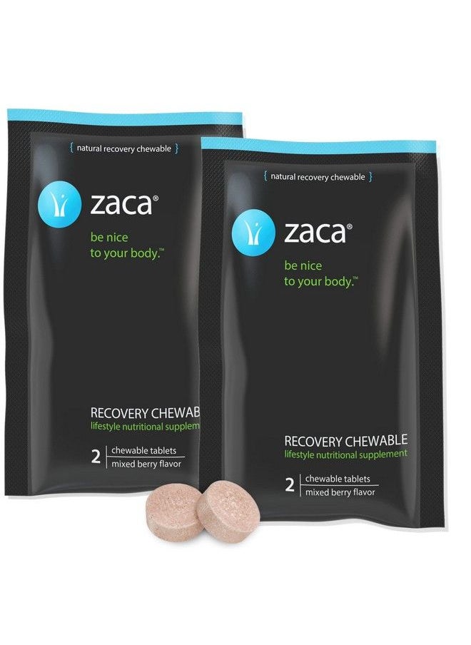 Zaca - Recovery Chewable Supplement ; Hydration + Recovery ; Party Travel Exercise & Altitude ; Sugar Free & Gluten Free ; Mixed Berry 2 Packs = 4 Tablets - Image 1