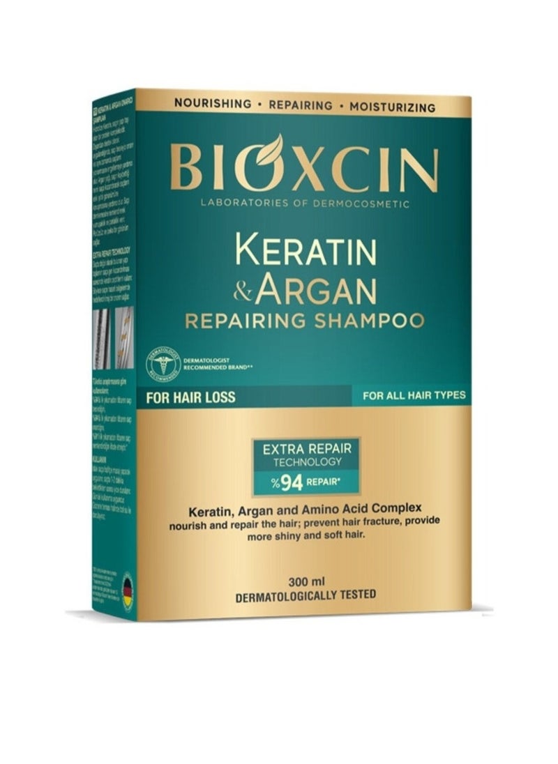 BIOXCIN - Keratin & Argan Repairing Shampoo 300ml - Image 1