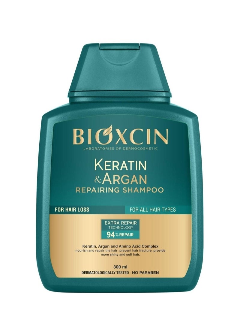BIOXCIN - Keratin & Argan Repairing Shampoo 300ml - Image 1