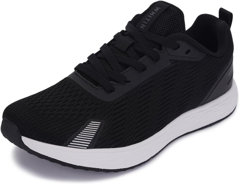 WHITIN Women's Wide Toe Box Zero Drop Shoes Size 9 Walking Road Running Jogging Athletics Tennis Non Slip Female Gym Extra Width Sneaker Black 40 - Image 1