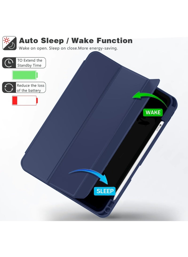 Wtech Smart Flip Auto Awake/Auto Sleep with Pen Holder Leather Texture Case Cover For Apple iPad Pro 13 5G 2025 (7th Generation)13 Inch Navy Blue - Image 3