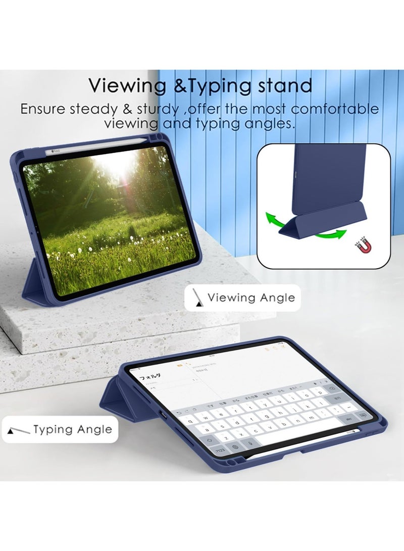 Wtech Smart Flip Auto Awake/Auto Sleep with Pen Holder Leather Texture Case Cover For Apple iPad Pro 13 5G 2025 (7th Generation)13 Inch Navy Blue - Image 4