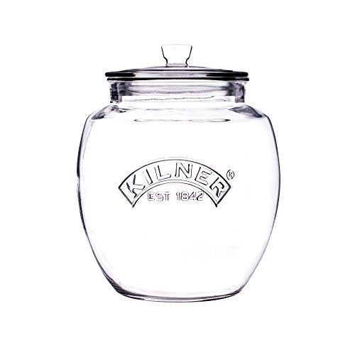 Kilner Premium 4L Universal Airtight Clear Glass Jar with Push Top Lid for Dry Food Like Grains, Spices, Pulses And Cereals | Transparent, BPA Free, Reusable Kitchen Storage Container, Fridge Safe - Image 1