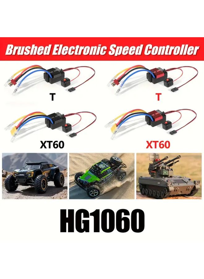 60A XT60 قابس متحكم إلكتروني ذو فرشاة 36V عالي الأداء ESC لسيارات التحكم عن بعد - Image 3