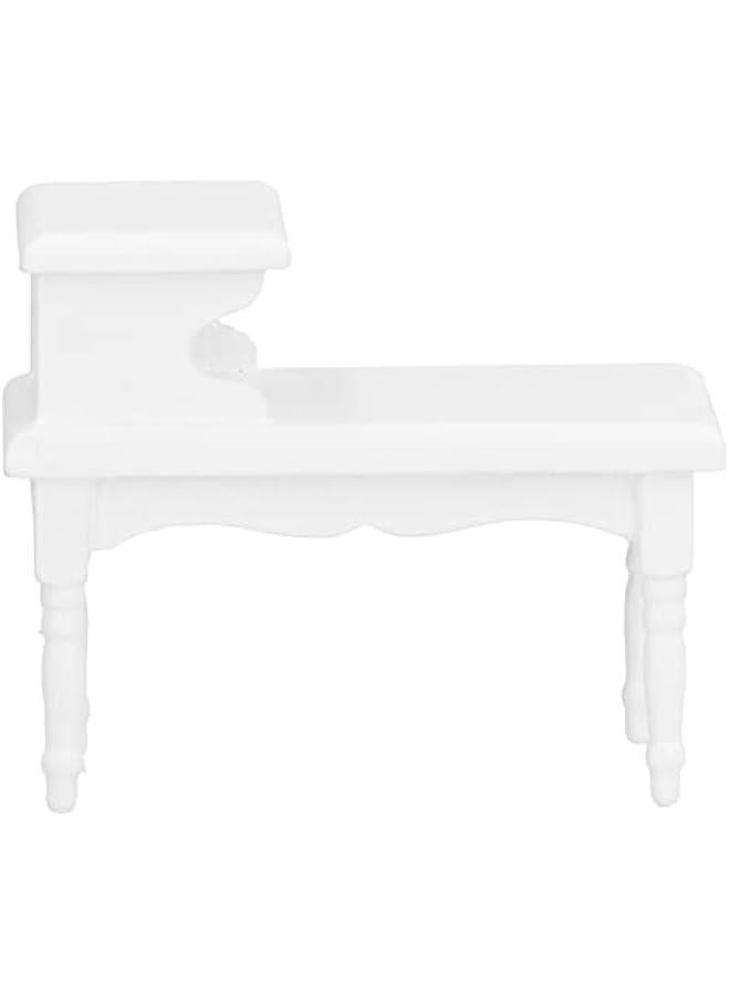 1:12 Dollhouse Coffee Table DIY Wooden Miniature Tea Table Furniture Model Decoration White  - Image 4