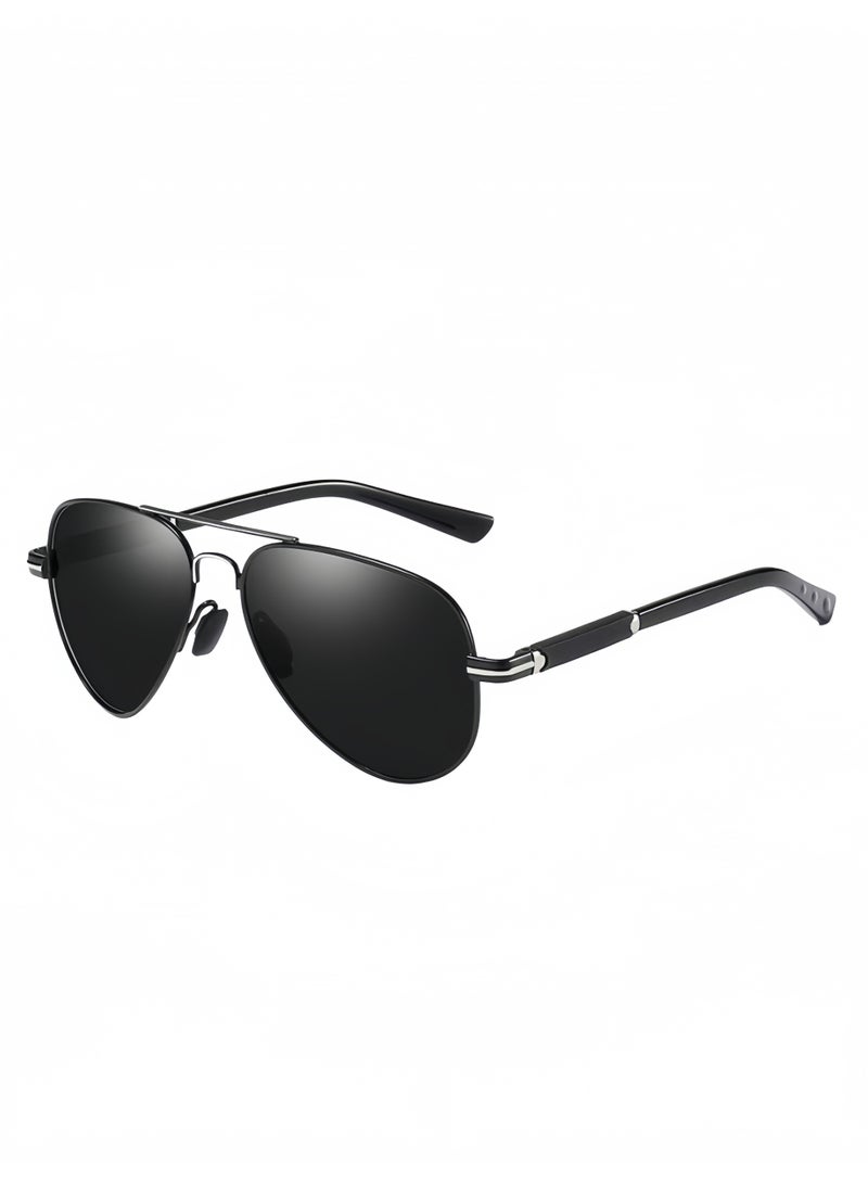Polarized sunglasses, men's sunglasses, UV400 protective glasses, pilot sunglasses, anti glare glasses, suitable for male and female driving, fishing, outdoor travel, and daily beach use. - Image 1