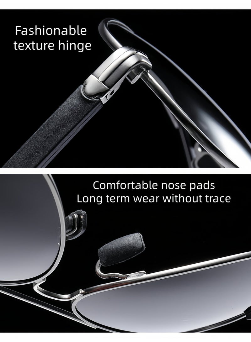 Polarized sunglasses, men's sunglasses, UV400 protective glasses, pilot sunglasses, anti glare glasses, suitable for male and female driving, fishing, outdoor travel, and daily beach use. - Image 3