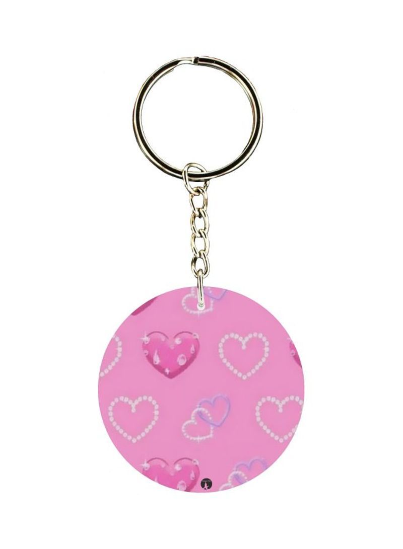 RKN Hearts Printed Double Sided Keychain