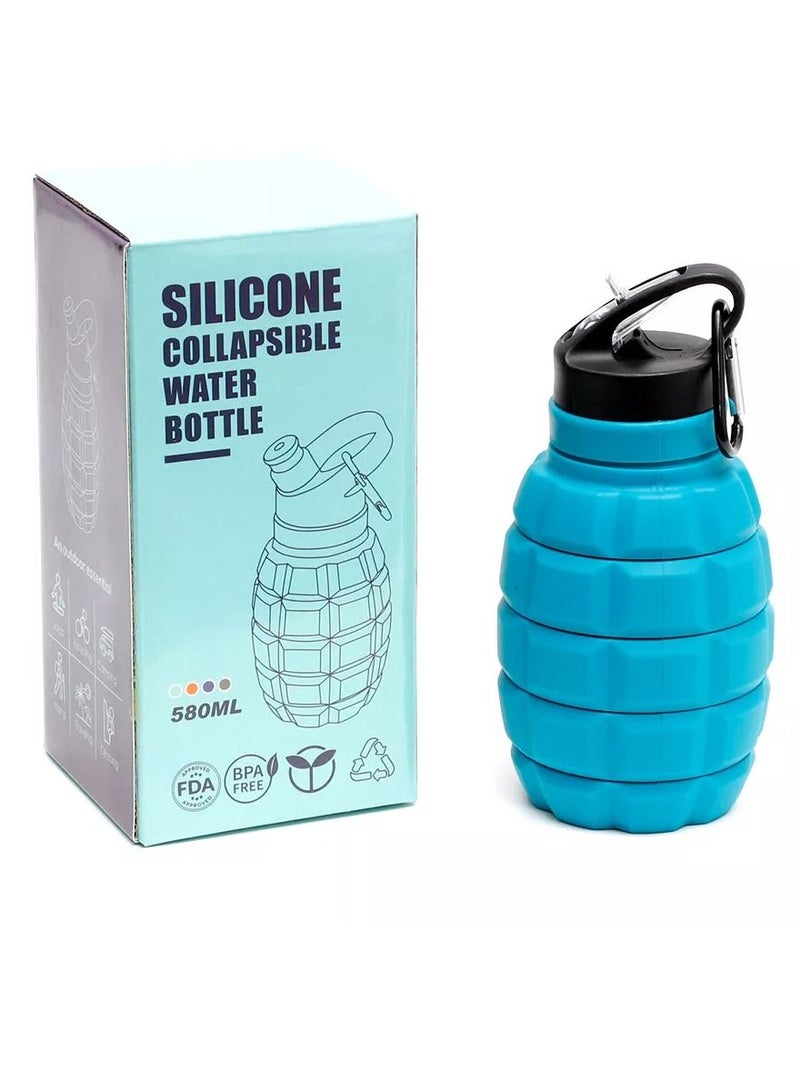 QUTOOB Foldable Water Bottle With Carabiner For Camping, Travelling, Hiking, Gym And Sports. Portable Camping And Hiking Collapsible Water Bottle, Folding Sports Water Bottle - Image 1