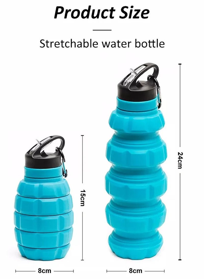 QUTOOB Foldable Water Bottle With Carabiner For Camping, Travelling, Hiking, Gym And Sports. Portable Camping And Hiking Collapsible Water Bottle, Folding Sports Water Bottle - Image 5