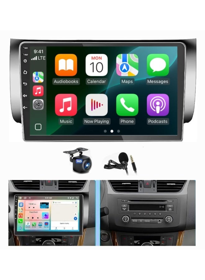 فيريكس ستيريو سيارة نيسان سنترا تيدا أندرويد مع أبل كار بلاي أندرويد أوتو متوافق لاسلكيًا 2012-2019 كاميرا AHD متضمنة واجهة سريعة 8 جيجابايت رام 128 جيجابايت روم كار بلاي 4G شريحة اتصال واي فاي - Image 1