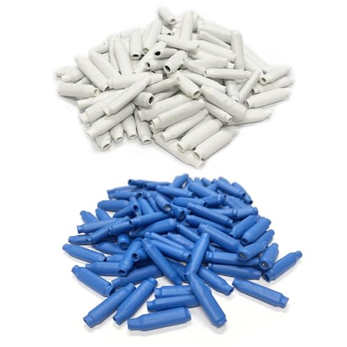LODMOD Low Votage Wire B Connectors with Filled Gel for Telephone Alarm Wire Crimp Bean Splice, Wet Blue 100pcs + Dry White 100pcs - Image 1