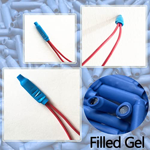 LODMOD Low Votage Wire B Connectors with Filled Gel for Telephone Alarm Wire Crimp Bean Splice, Wet Blue 100pcs + Dry White 100pcs - Image 5