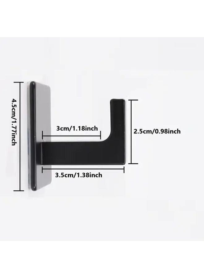 4 Black Heavy Duty Solid Aluminum Wall Hooks No Drill Adhesive Mount - Image 4