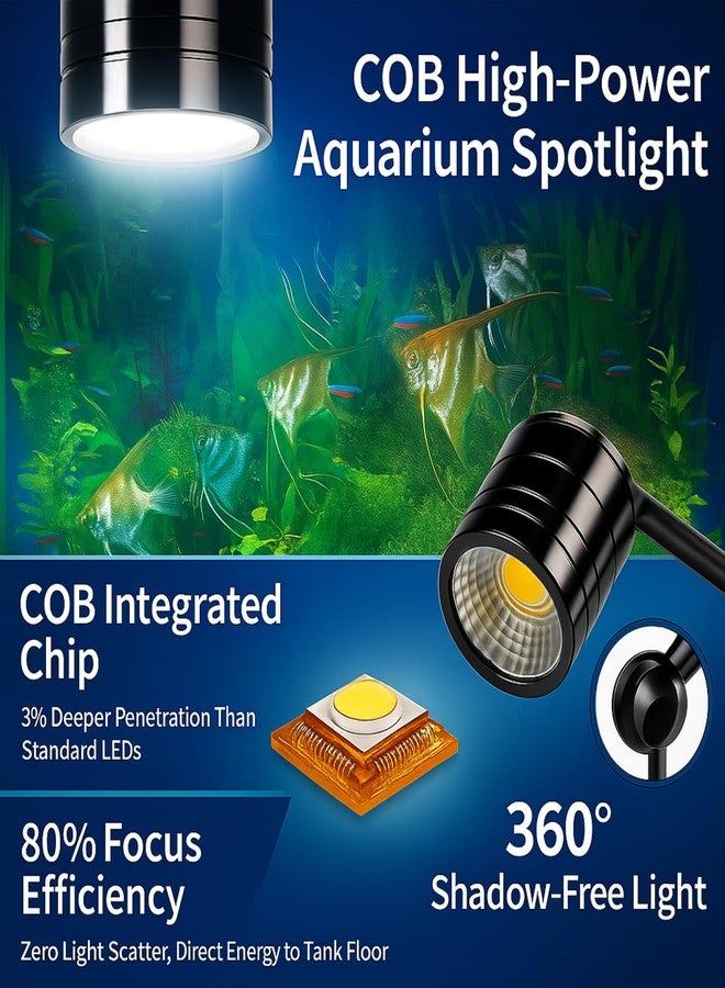 VAYINATO Aquarium LED Light 10W (QL-V10) - Adjustable 3-Color Fish Tank Spotlight 2700K-6000K, Full Spectrum Lighting for Planted & Freshwater Tanks - Image 3