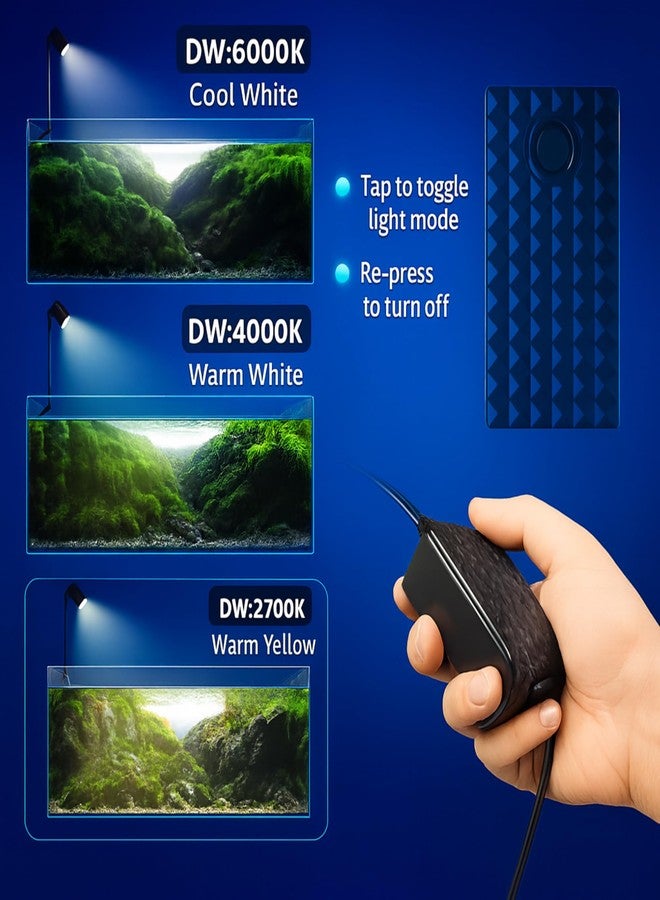 VAYINATO Aquarium LED Light 10W (QL-V10) - Adjustable 3-Color Fish Tank Spotlight 2700K-6000K, Full Spectrum Lighting for Planted & Freshwater Tanks - Image 2