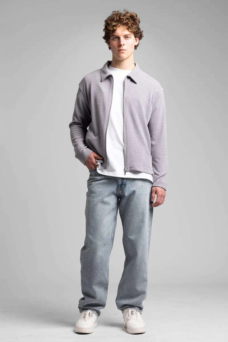 Catch Zip-up Ribbed Sweatshirt