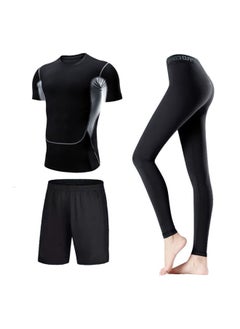 Swimsuit Women's Split Large Size Conservative Swimming Trunks For Chubby Girls Long-sleeved Trousers For Students Sunscreen Diving Suit-Color:Women-Breathable Three-piece Suit (short Sleeve)-Size:4XL