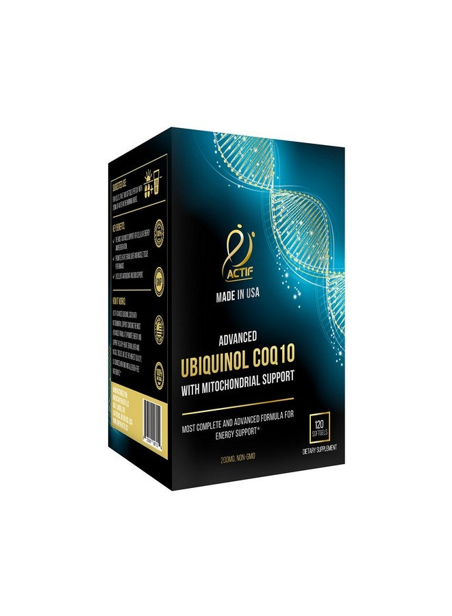 ACTIF Super Ubiquinol Coq10 With Enhanced Mitochondrial Support Nongmo Made In Usa 200Mg 120 Count - Image 3
