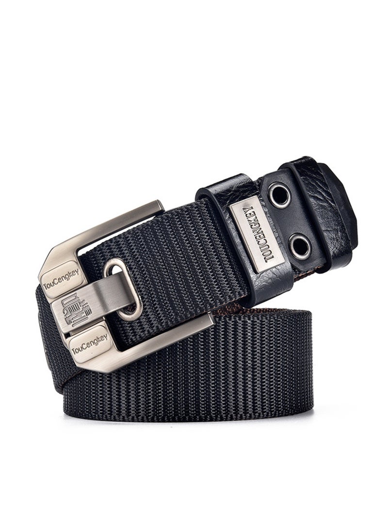 Men's Faux Leather Belt with Pin Buckle, Alloy Pin Buckle Nylon Waist Belt for Men (Black) - pzsku/ZCA064848DCE8F1044F4CZ/45/_/1740450291/03da4ed3-4fcf-4fe3-af95-4833f8ebc102