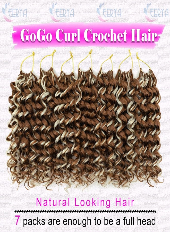 Eerya 7 Packs GoGo Curl Crochet Hair 10 Inch Short Curly Crochet Hair for Women Water Wave Beach Curl Deep Twist Crochet Braids Synthetic Braiding Hair Extensions (10 Inch, P30/613) - Image 2