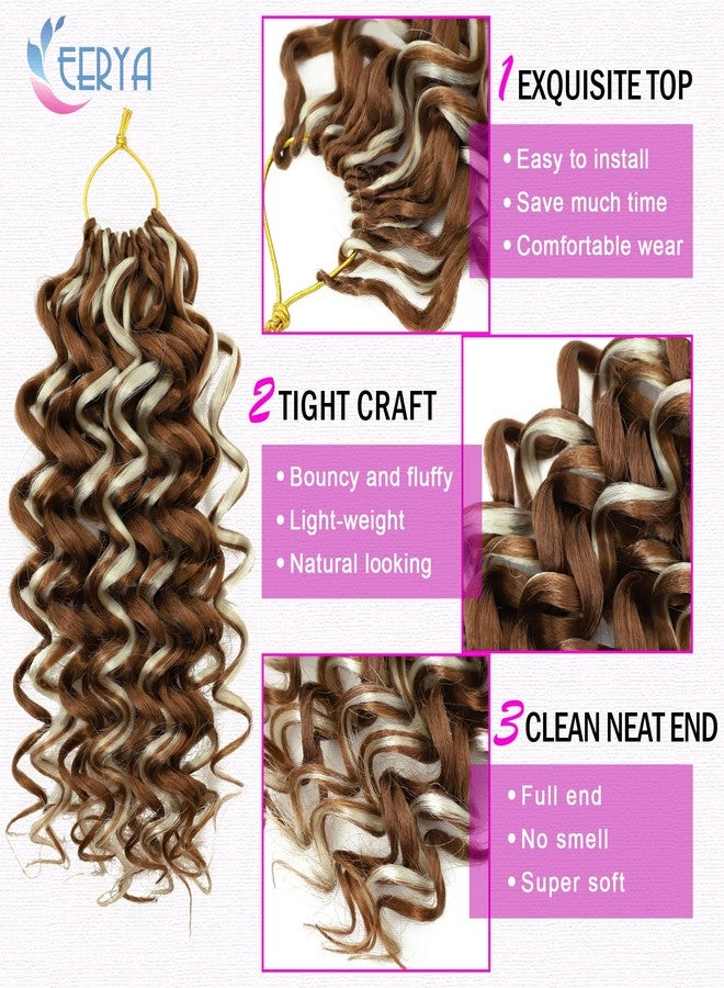 Eerya 7 Packs GoGo Curl Crochet Hair 10 Inch Short Curly Crochet Hair for Women Water Wave Beach Curl Deep Twist Crochet Braids Synthetic Braiding Hair Extensions (10 Inch, P30/613) - Image 4