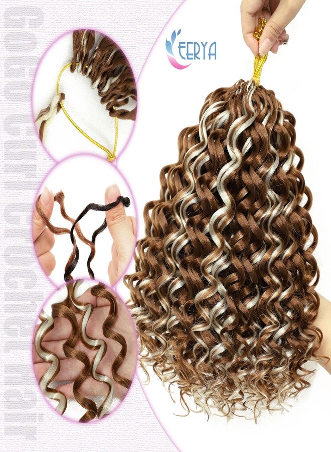 Eerya 7 Packs GoGo Curl Crochet Hair 10 Inch Short Curly Crochet Hair for Women Water Wave Beach Curl Deep Twist Crochet Braids Synthetic Braiding Hair Extensions (10 Inch, P30/613) - Image 5
