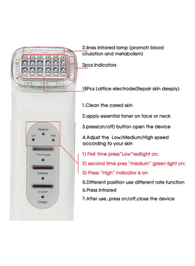 إسكدنيا جهاز إزالة التجاعيد بالترددات الراديوية لشد الوجه والجلد أبيض 18سم - Image 5