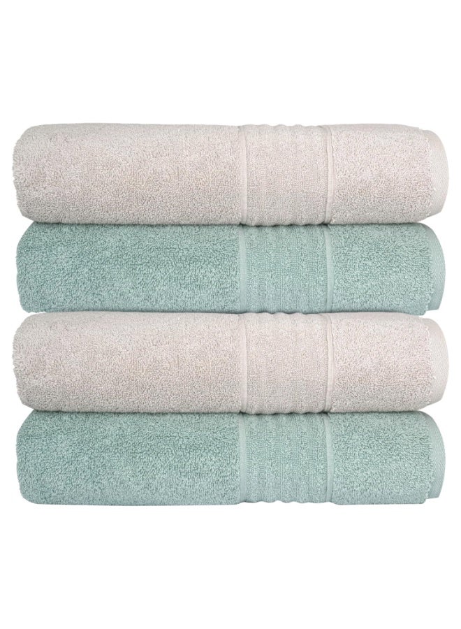 لوكسيول طقم مناشف لوكسيول الفاخرة 100٪ قطن تركي 600 جرام للمتر المربع مقاس 50×90 سم جودة فندقية مناشف حمام ناعمة وأنيقة عالية الامتصاص وسريعة الجفاف قطن ممتاز للاستخدام اليومي في الحمام المنزل النادي الصحي السفر معتمد OEKO-TEX خالي من المواد الضارة مصنوع بطريقة مستدامة Made in Green آمن على البشرة سماكة فاخرة بعد الغسيل ألوان راقية أزرق ملكي وحجر ناعم طقم 4 قطع صناعة تركية عالية الجودة - Image 1