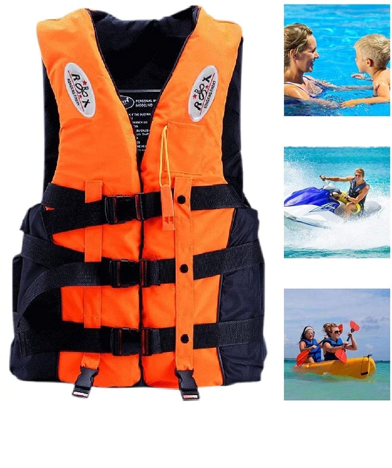 Tray Children and Adult Life Jacket Buoyancy Aid Universal Swimming Boating Kayaking Life Vest+Whistle S-XXL 2 Sizes Suit for 15-110 KG (Adult Size (15 up yr)) - Image 1