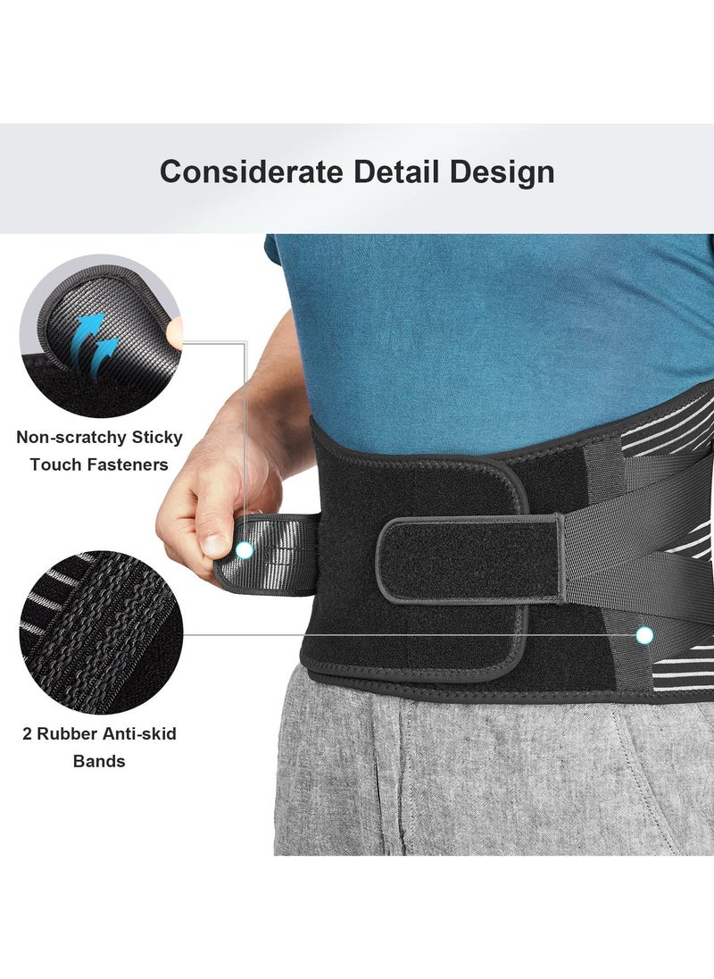 BTFMEI Back Brace, Back Support Belt, Lower Back Pain Relief with 7 Stays, Adjustable Back Support Belt, Anti-Skid Lumbar Support for Sciatica Scoliosis for Daily, Work, Homework (Black, L)  - Image 4