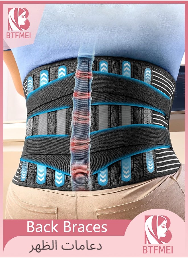 BTFMEI Back Brace, Back Support Belt, Lower Back Pain Relief with 7 Stays, Adjustable Back Support Belt, Anti-Skid Lumbar Support for Sciatica Scoliosis for Daily, Work, Homework (Black, L)  - Image 1