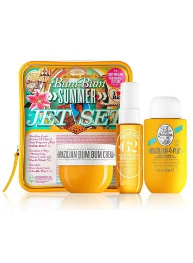 سول دي جينيرو مجموعة سول دي جاينيرو الصيفية - مجموعة ثلاثية للعناية بالجسم بحجم السفر مع تركيبات مرطبة ومغذية (50 مل + 90 مل + 30 مل) - Image 1