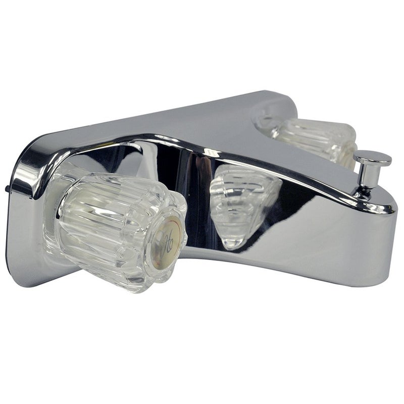 Danco Mobile Home RV Tub Shower Center-Set Faucet, 8 inch, 2-Handle, Chrome with Clear Acrylic Handles (33156X) - Image 2