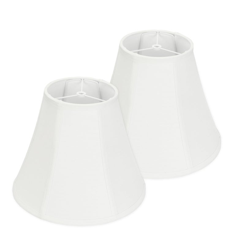 DOLOOTA White Bell Lamp Shades Set of 2, 6.7" x 13" x 10.6" Fabric Replacement Lampshades for Table Lamps, Spider Fitter Lamp Shades for Home Decoration in Living Room, Bedroom, Easy Assembly Required - Image 1