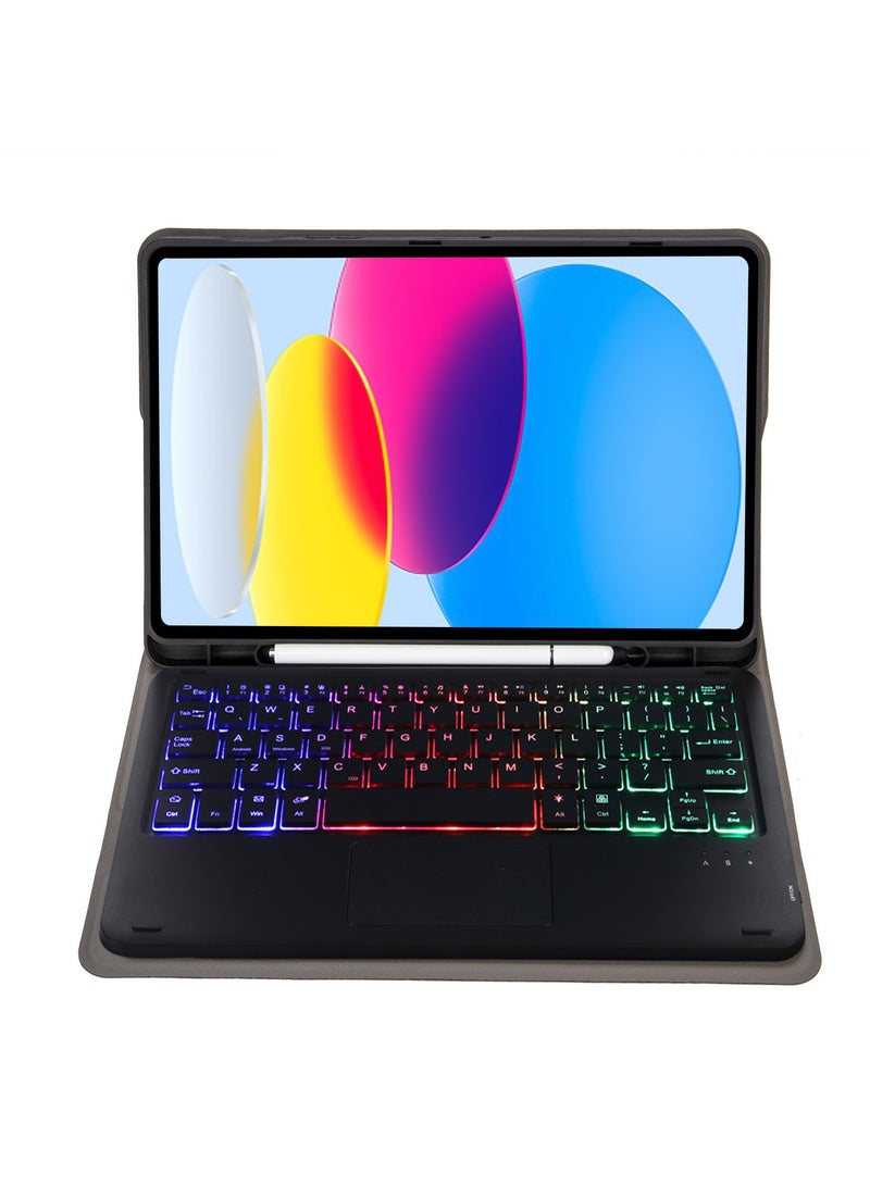 Arabic and English Keyboard Case for Samsung Galaxy  Tab S9 PLUS, Black  Backlit Bluetooth Slim Keyboard, Multi-Touch Trackpad, Lightweight Protective Cover - Image 2