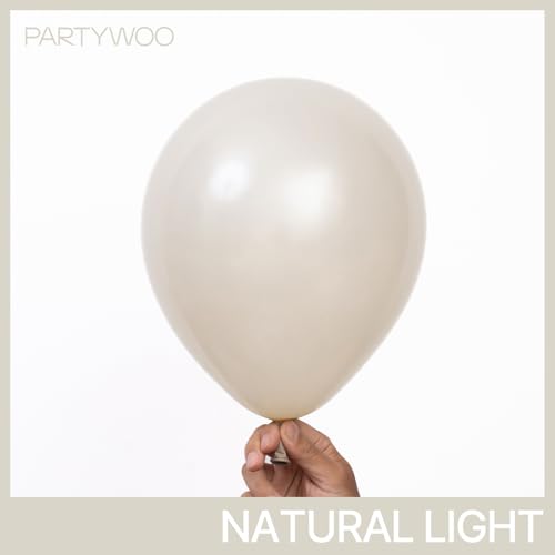 PartyWoo Pearl Beige Balloons 140pcs Different Sizes Pack of 18 12 10 5 Inch Off White Sand Cream Ivory Balloon Arch Kit Garland for Wedding Bridal Baby Shower Birthday Party Decorations WhiteZ41 - Image 5