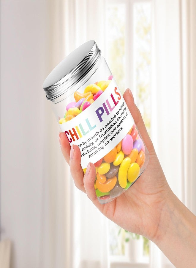 BkeeCten Funny Teacher Appreciation Gift - Plastic Chill Pills Jar with "Chill Pills"Sticker Cute Practical Medication Management Transparent Jars for Teacher's Day Graduation Gift(Candy Not Included) - Image 5