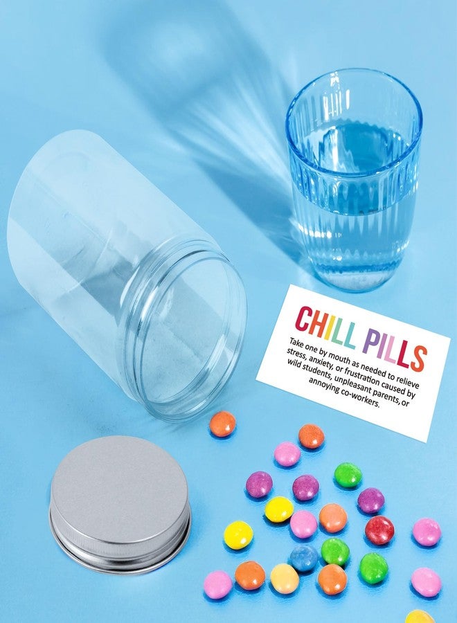 BkeeCten Funny Teacher Appreciation Gift - Plastic Chill Pills Jar with "Chill Pills"Sticker Cute Practical Medication Management Transparent Jars for Teacher's Day Graduation Gift(Candy Not Included) - Image 4