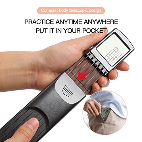 Gueiddi Digital Guitar Chord Trainer, Portable 6-Fret Guitar Practice Training Tool with Rotating Chart Screen, Beginner Practice Tool with Chord Chart Metronome, SCT-80 - Image 5