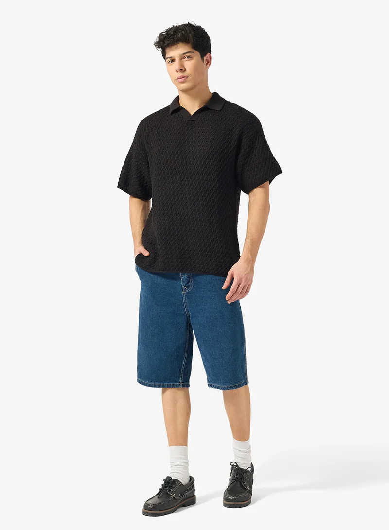 JACK & JONES  Relaxed fit Split Neck knit Polo shirt for Men | Best Price UAE