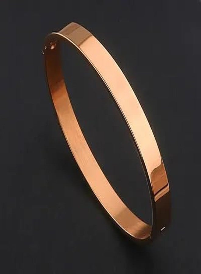 MEENAZ Kada Bracelets for Men Boys brother boyfriend gents/Fashion Rose gold Kada for men/Bracelet for Men/Stainless Steel Kada Kadas Bracelet Birthday Gift Anniversary valentine open kada 345 - Image 4