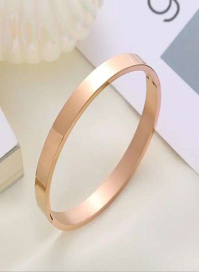 MEENAZ Kada Bracelets for Men Boys brother boyfriend gents/Fashion Rose gold Kada for men/Bracelet for Men/Stainless Steel Kada Kadas Bracelet Birthday Gift Anniversary valentine open kada 345 - Image 3