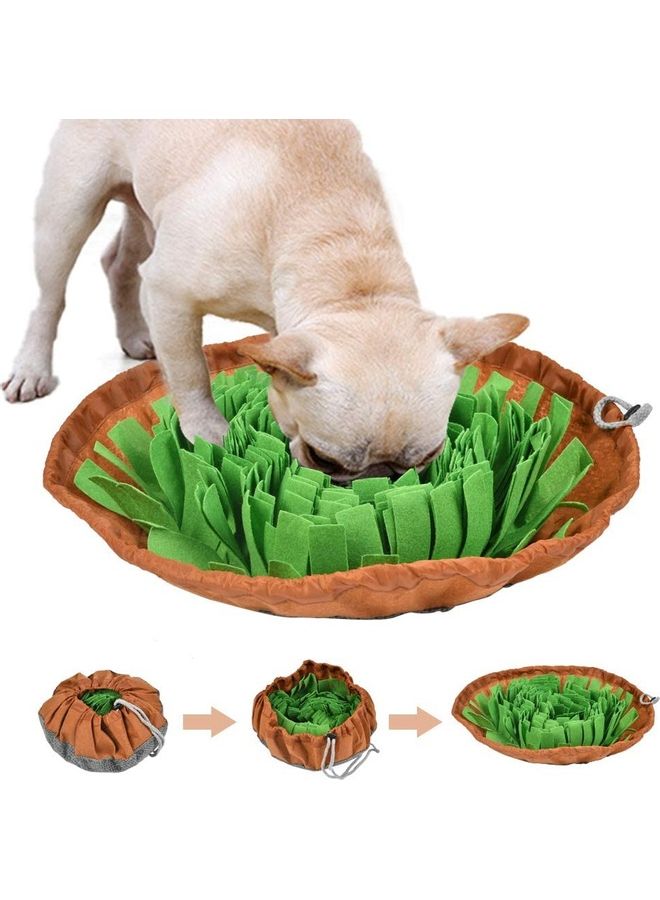 NIBEMINENT Pet Snuffle Feeding Training Mat Brown/Green - Image 1