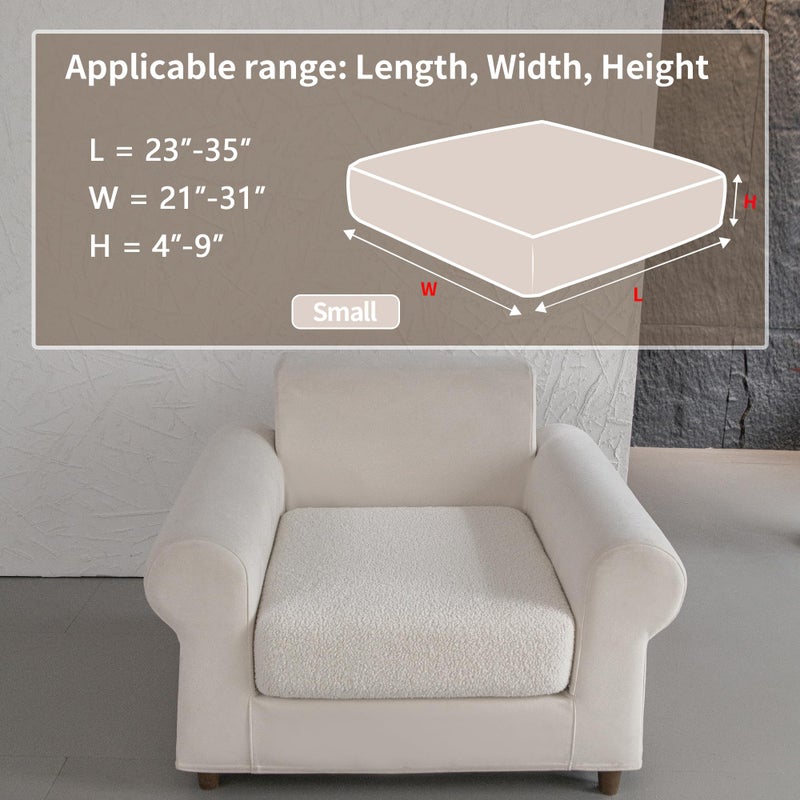 OHSIO Couch Cushion Covers for Sectional Sofa, Stretch Soft Sofa Slipcovers Washable Wear-Resistant Universal Furniture Protector for Living Room(1 Piece Chair Cover, Ivory) - Image 2